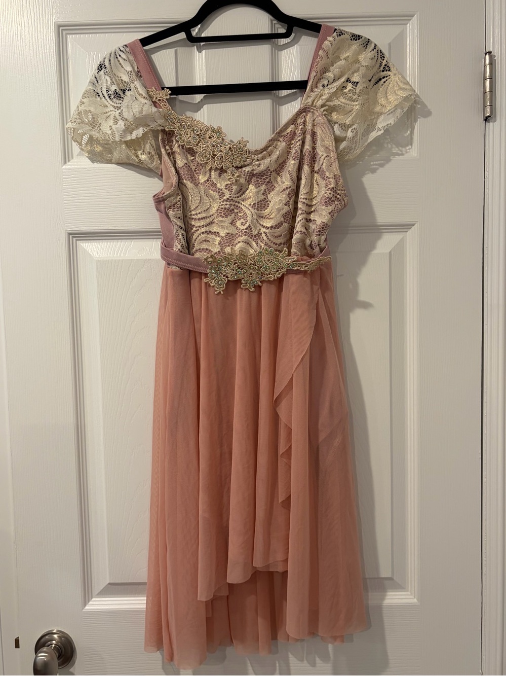 Weissman Pink and Ivory Lace Lyrical Dance Costume